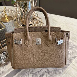 Chic Top Grain Leather Bag /Luxury Structured Tote /2 Sizes Available